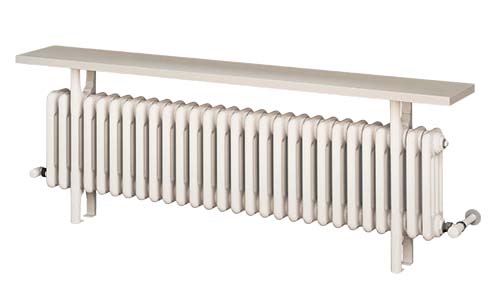 Радиаторы-скамейки стальные трубчатые IRSAP Tesi 4 Bench высотой 300 мм, вертикальные, 22-45 секций, присоединение резьбовое - 1/2″, подключение - боковое T02, цвет - белый