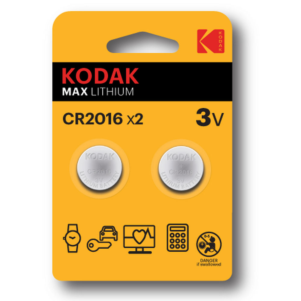 Батарейки KODAK Max Lithium количество - 2, размер - CR2016