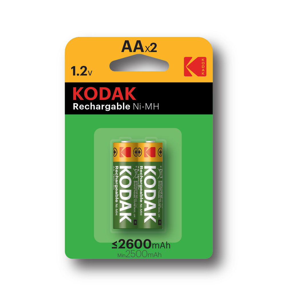 Аккумуляторы KODAK NiMH количество - 2, размер - AA, емкость - 2600 Ач, никель-металлгидридный 