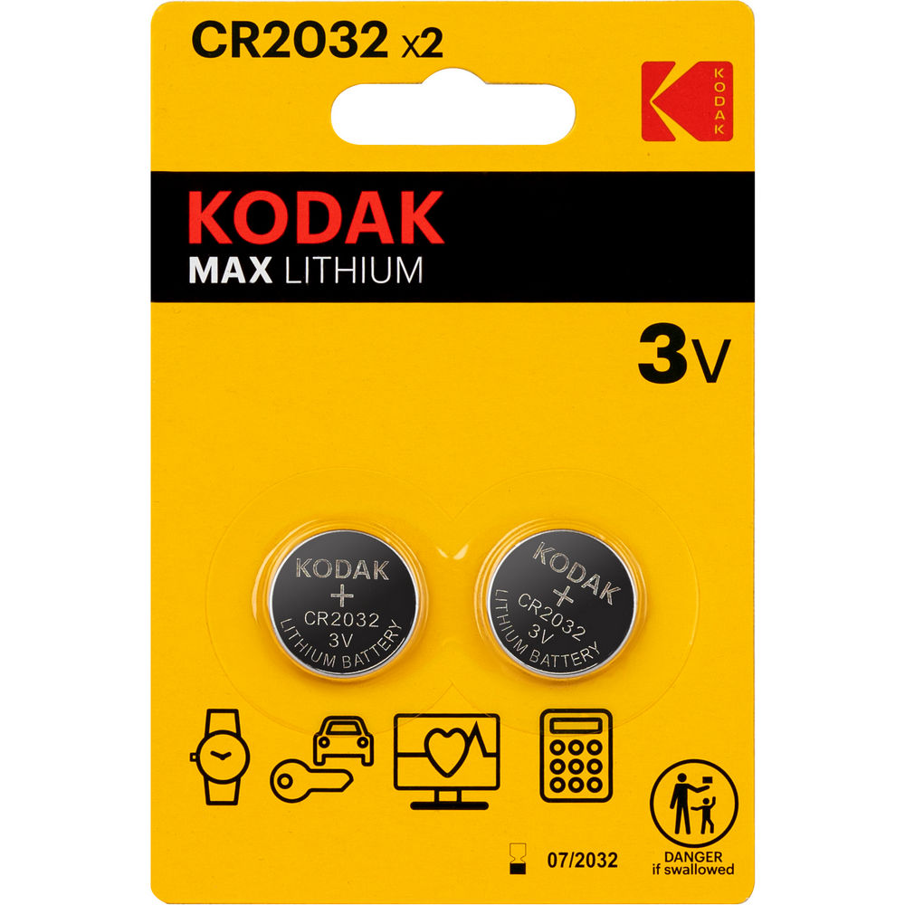 Батарейки KODAK Max Lithium количество - 2, размер - CR2032