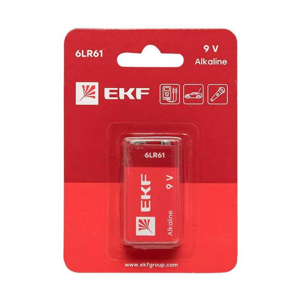 Батарейка алкалиновая EKF PROxima количество - 1, размер - 6LR61, емкость - 490 Ач