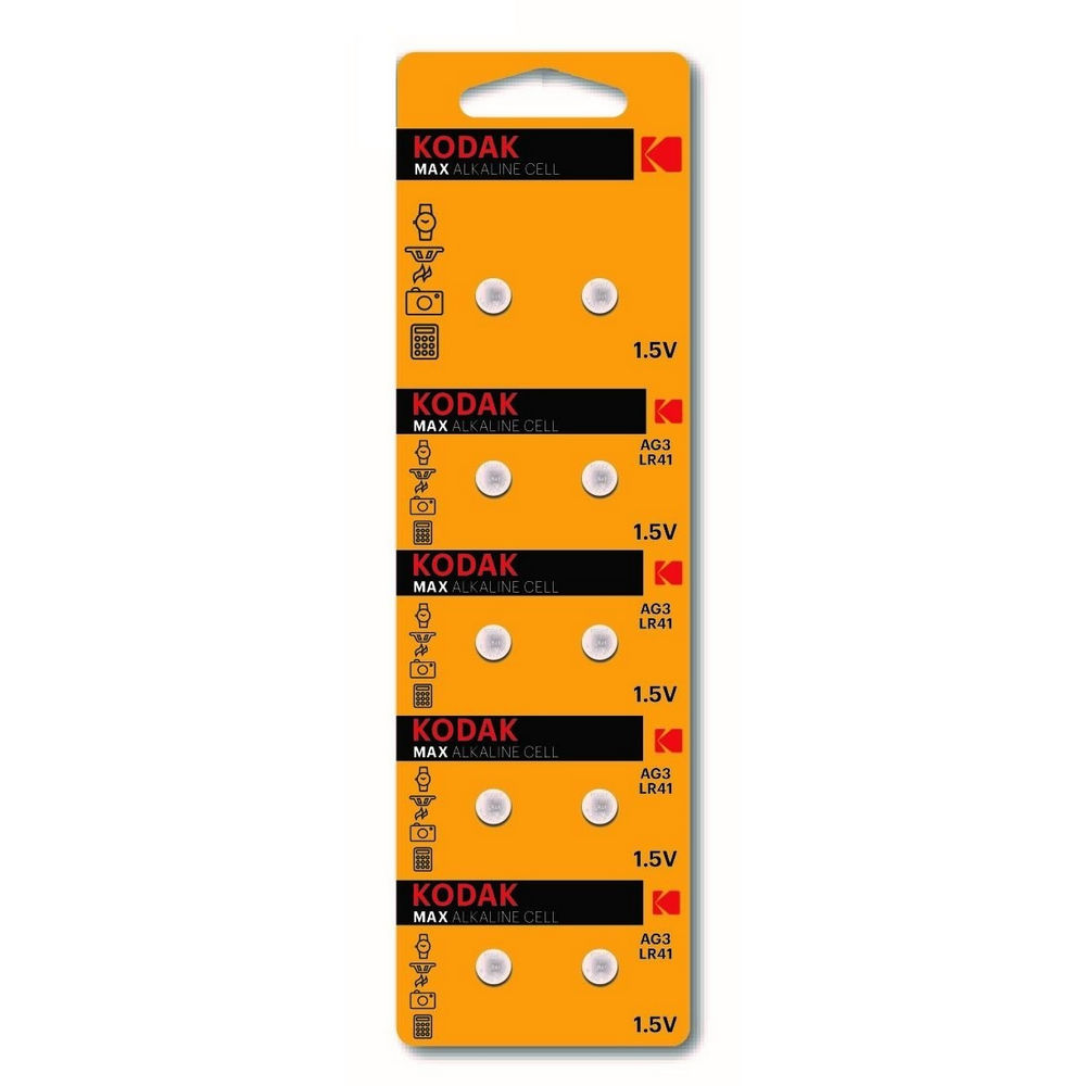 Батарейки KODAK Max Button Cell количество - 10, размер - LR41