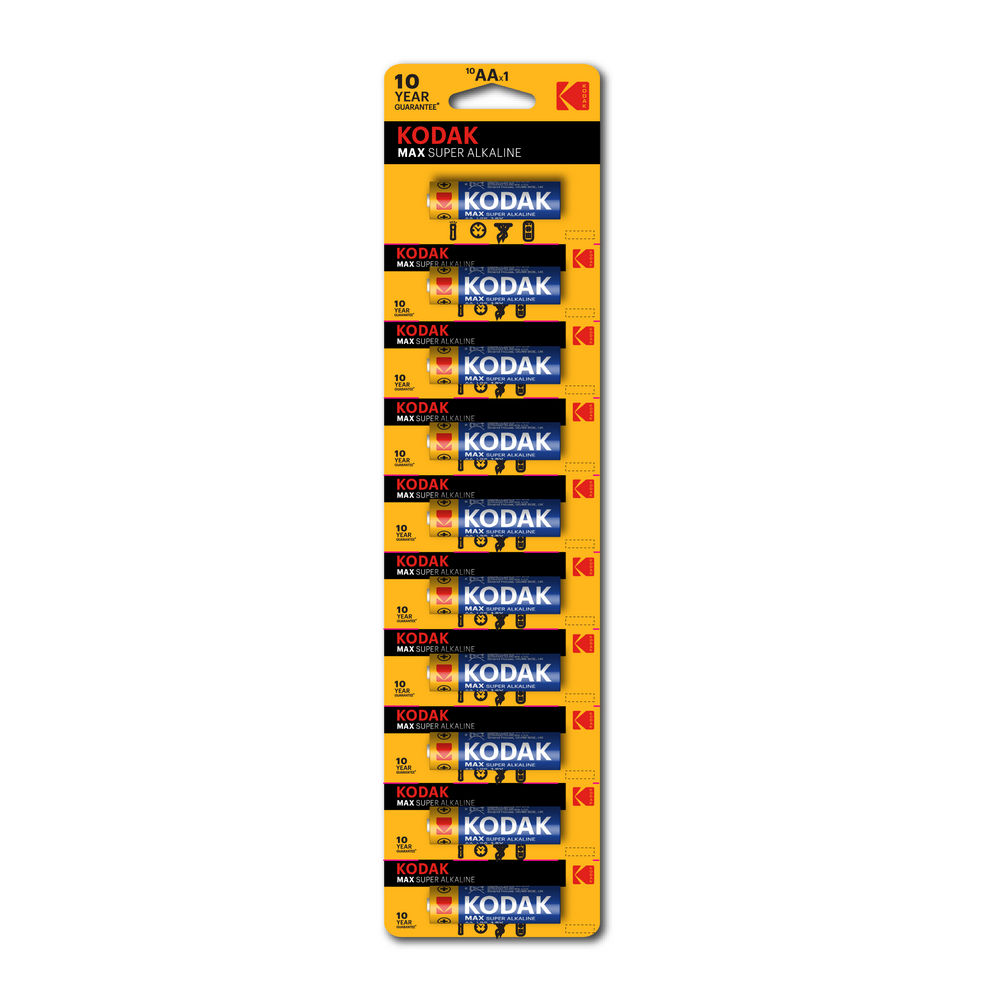 Батарейки KODAK MAX SUPER Alkaline количество - 10, размер - AA
