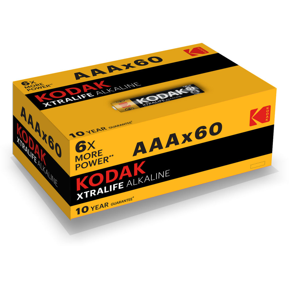 Батарейки KODAK XTRALIFE Alkaline количество - 60, размер - AAA, COLOUR BOX