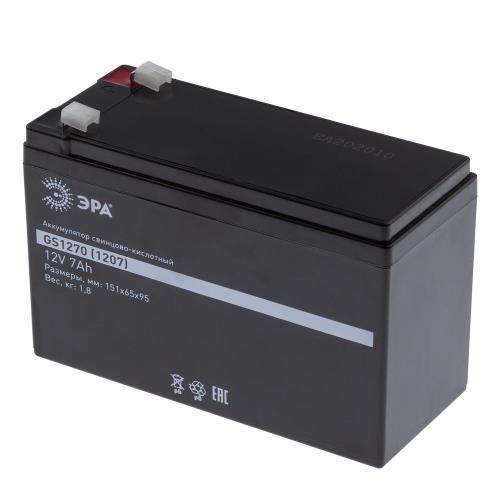 Аккумуляторы свинцово-кислотные ЭРА GS 4-12 В, емкость аккумулятора 1.3-7 Ач