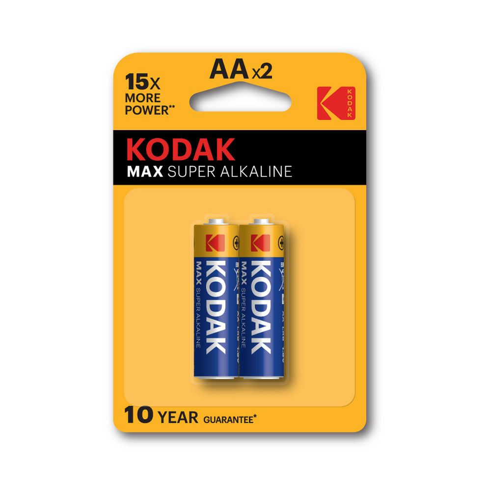 Батарейки KODAK MAX SUPER Alkaline количество - 2, размер - AA