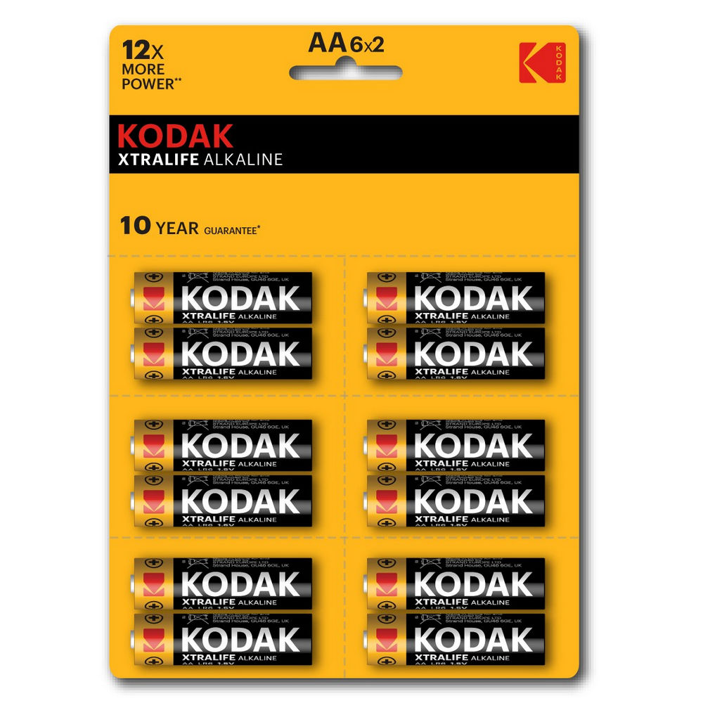 Батарейки KODAK XTRALIFE Alkaline количество - 12, размер - AA