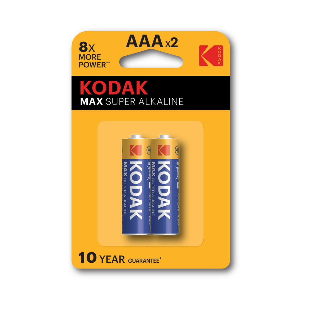 Батарейки KODAK MAX SUPER Alkaline количество - 2, размер - AAA