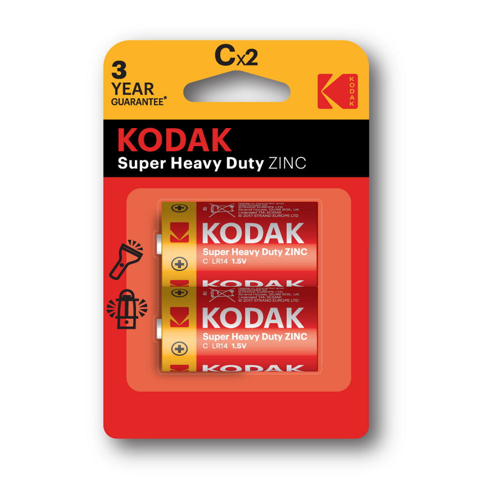 Батарейки KODAK SUPER HEAVY DUTY Zinc количество - 2BL, размер - C