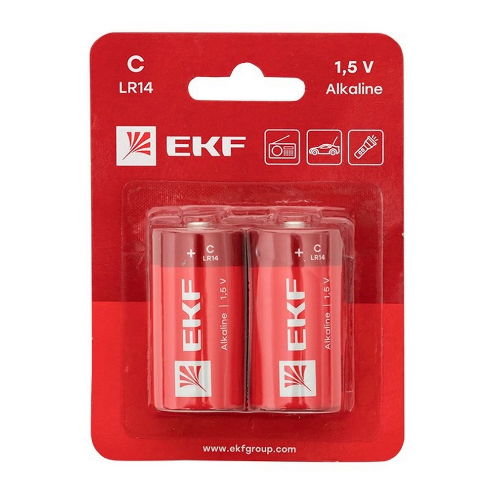 Батарейки алкалиновые  EKF PROxima количество - 2, размер - C, емкость - 6800 Ач
