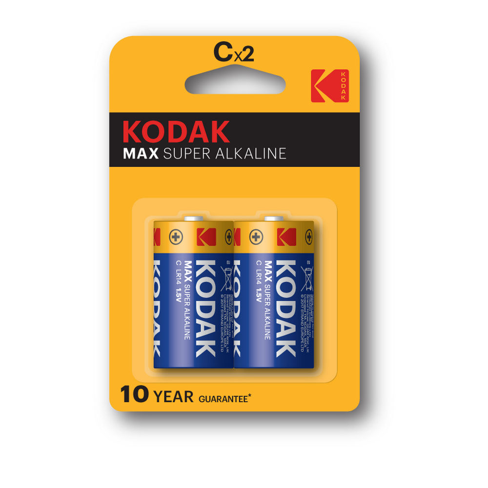 Батарейки KODAK MAX SUPER Alkaline количество - 2, размер - C