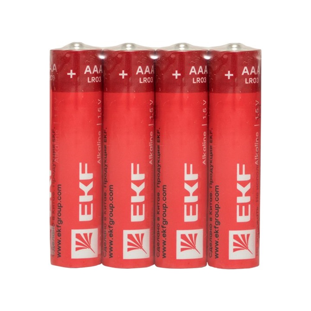 Батарейки алкалиновые  EKF PROxima количество - 4, шринк, размер - AAA, емкость - 1250 Ач