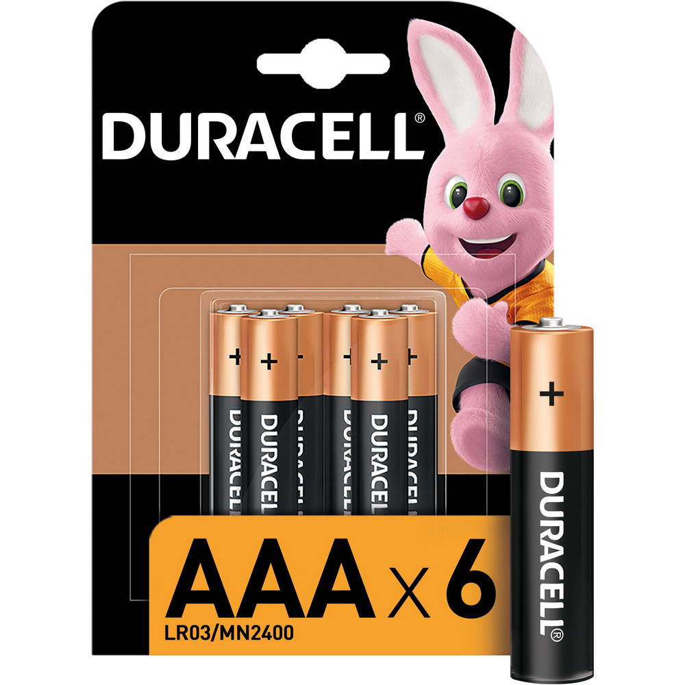 Элемент питания Duracell LR03 BASIC количество - 6, размер - AAA, тип элемента питания - Alkaline