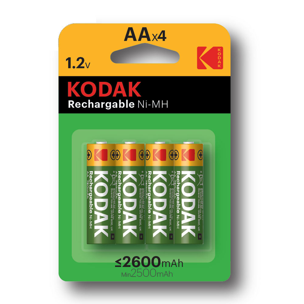 Аккумуляторы KODAK NiMH количество - 4, размер - AA, емкость - 2600 Ач, никель-металлгидридный 