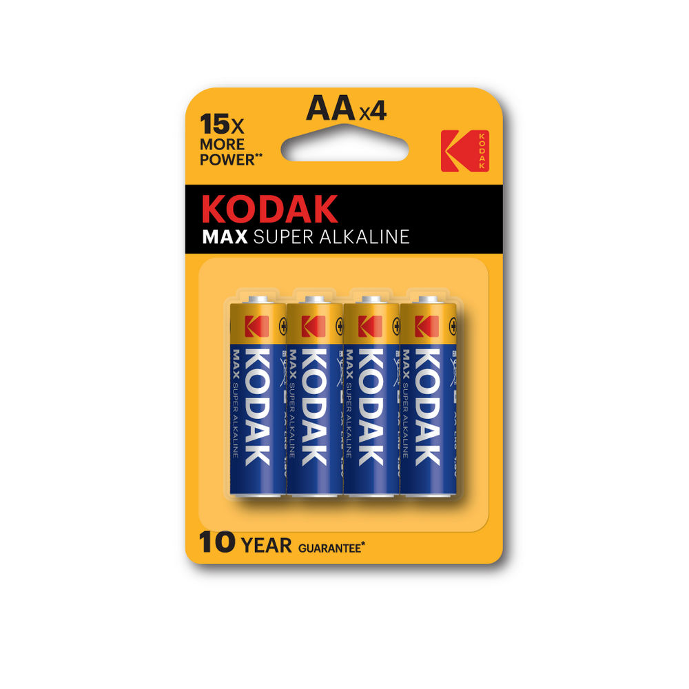 Батарейки KODAK MAX SUPER Alkaline количество - 4, размер - AA