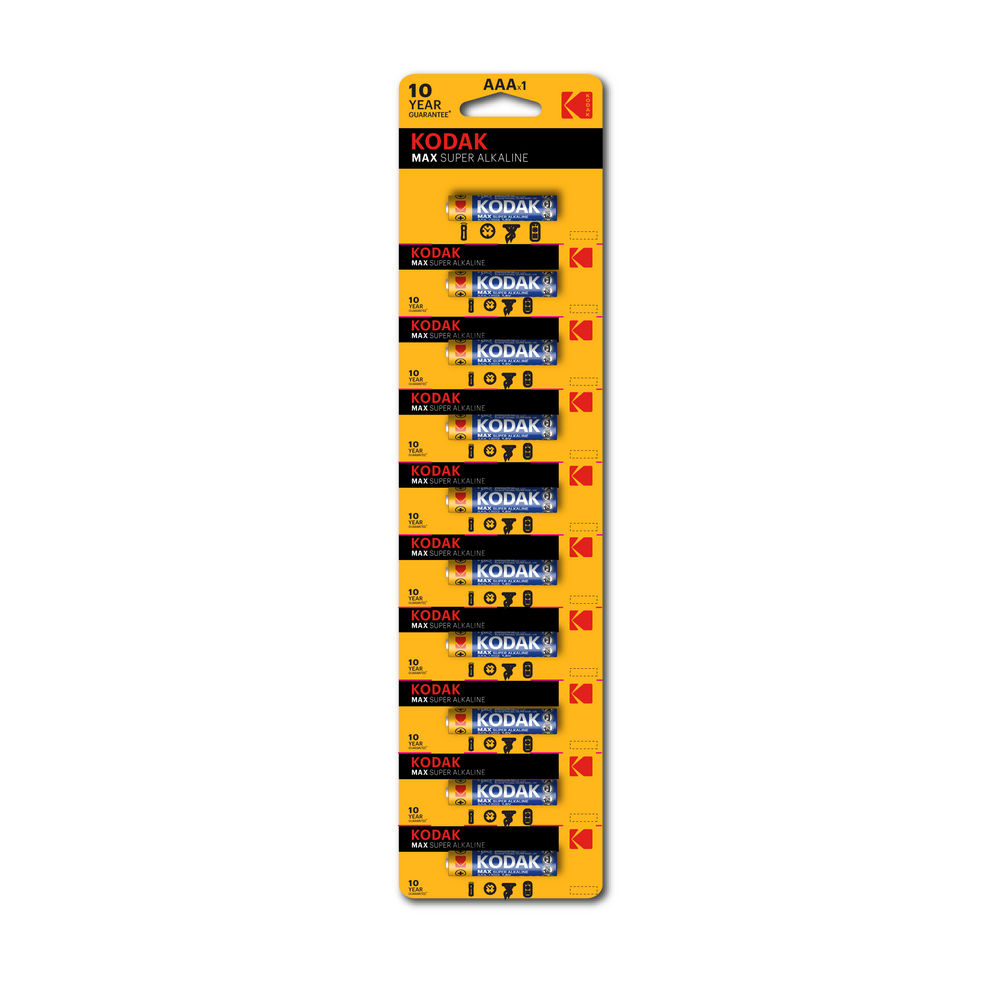 Батарейки KODAK MAX SUPER Alkaline количество - 10, размер - AAA