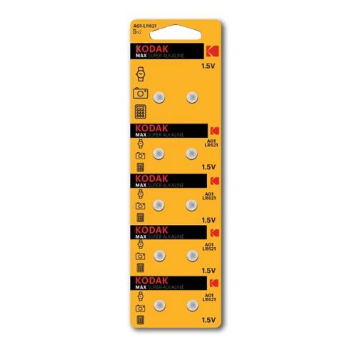 Батарейки KODAK Max Button Cell количество - 10, размер LR43-LR69