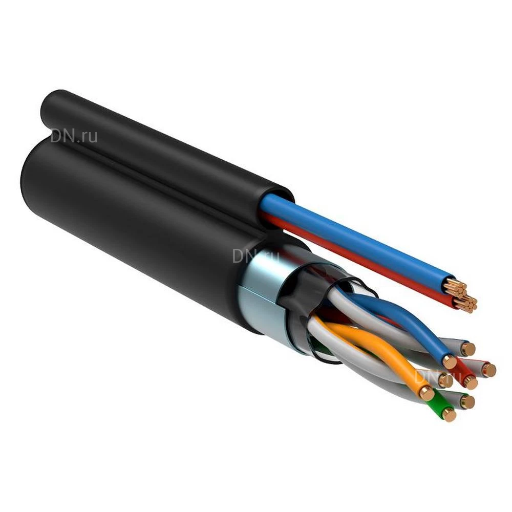 Витая пара ITK F/UTP 4x2х24AWG solid LSZH, категория - 5E, количество пар - 4, цвет - черный, длина кабеля - 305м LC3-C5E04-329