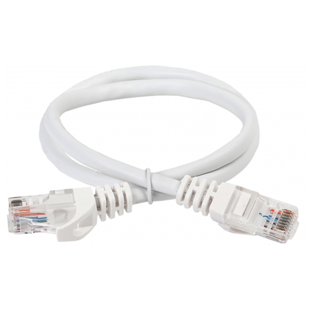 Патч-корд ITK UTP 24AWG длина кабеля - 0.5 м, категория - 5Е, тип разъема - RJ-45, материал оболочки - ПВХ, цвет - белый