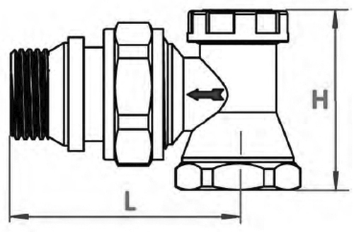 Клапаны термостатические IVANCI IVC.103004 1/2″-3/4″ Ду15-20 Ру10 запорные, угловые, для радиаторов, со стопорным кольцом, внутренняя / наружная резьба, корпус - латунь