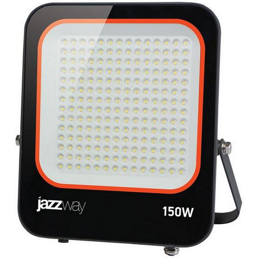 Прожектор светодиодный JazzWay PFL 150 Вт, настенный, цветовая температура - 6500 К, световой поток - 13500 лм, IP65, материал корпуса - алюминий, цвет - черный