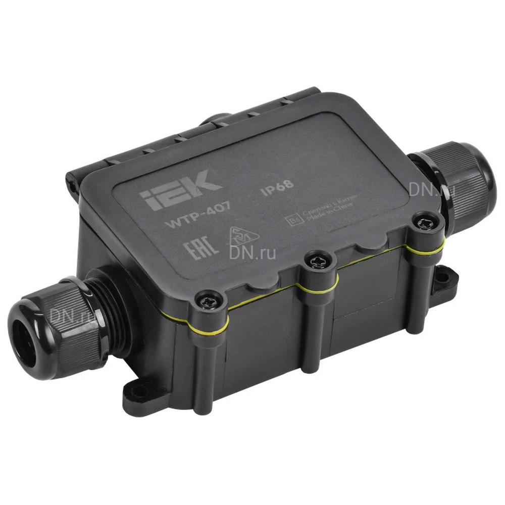 Коробка распределительная IEK WTP-407, герметичная, количество вводов - 3шт, IP68, 450В, упаковка - 1шт. UWB10-T-450-40-03-68