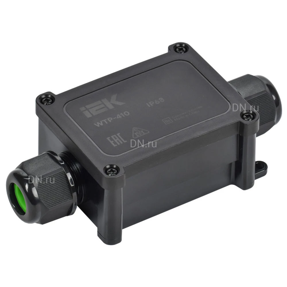 Коробка распределительная IEK WTP-410, герметичная, количество вводов - 2шт, IP68, 450В, упаковка - 1шт. UWB20-I-450-40-02-68