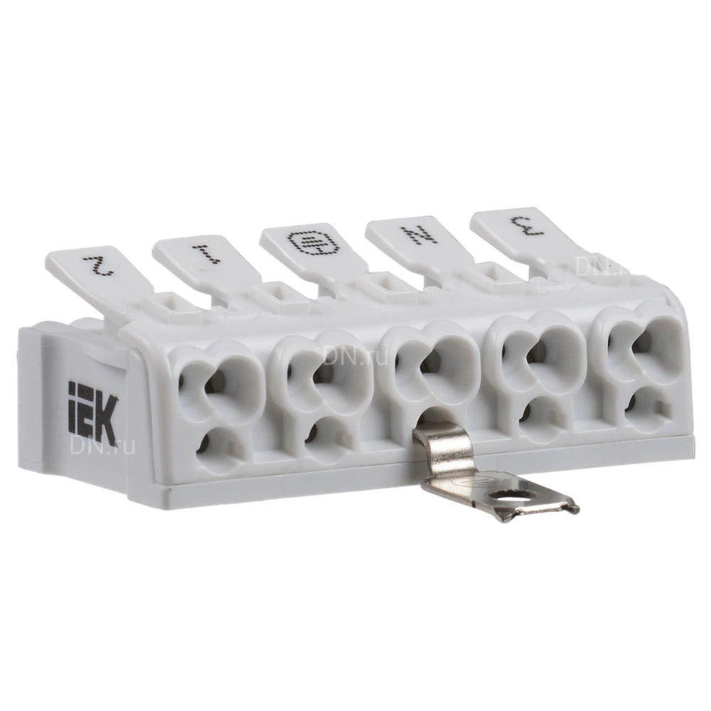 Клемма соединительная IEK КСПз5-3L+N+PE 0.5-2.5 мм2, количество полюсов - 5, материал изоляции - термопласт, пружинная, упаковка - 1шт. UKZ-B06-5P-F0-E1-10
