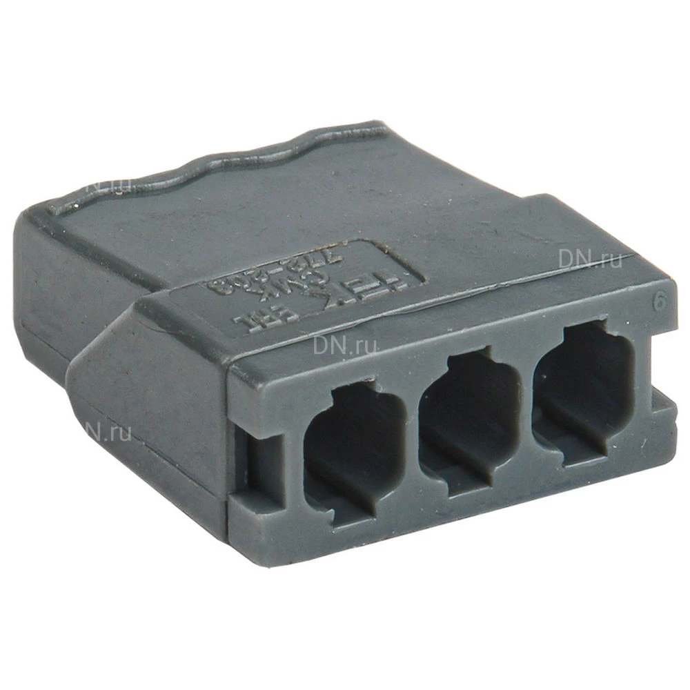 Клемма строительно-монтажная IEK СМК 772-243 с пастой 450В, 24А, зажимов - 3шт., количество - 4шт., цвет - серый UKZ31-243-004