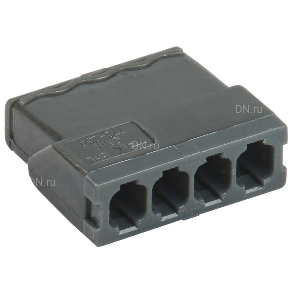 Клемма строительно-монтажная IEK СМК 772-244 с пастой 450В, 24А, зажимов - 4шт., количество - 4шт., цвет - серый UKZ31-244-004