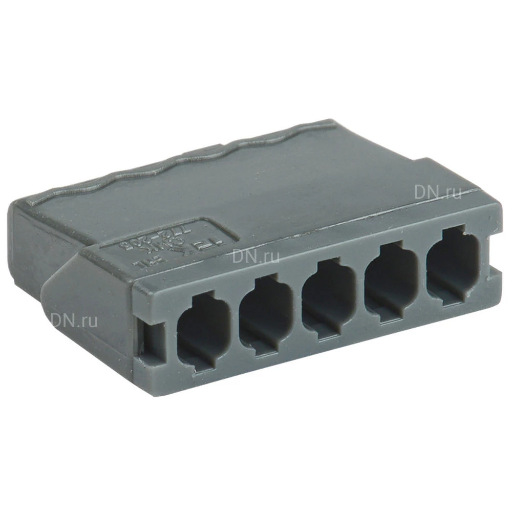 Клемма строительно-монтажная IEK СМК 772-245 с пастой 450В, 24А, зажимов - 5шт., количество - 4шт., цвет - серый UKZ31-245-004