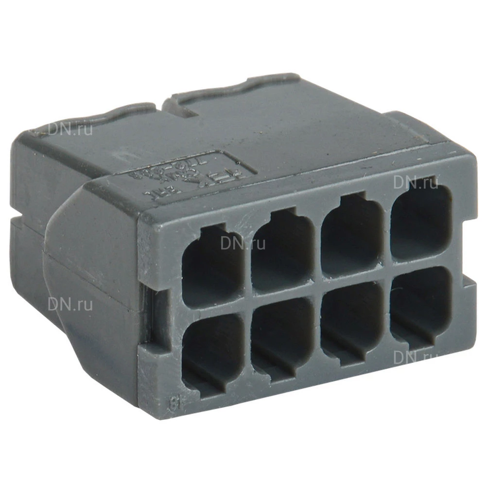 Клемма строительно-монтажная IEK СМК 772-248 с пастой 450В, 24А, зажимов - 8шт., количество - 4шт., цвет - серый UKZ31-248-004