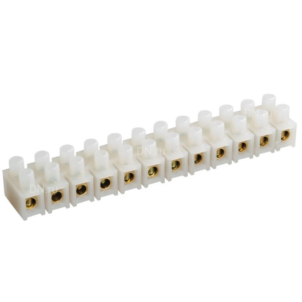 Зажим винтовой IEK ЗВИ-15 н/г, сечение подключаемых проводников - 4-10мм2, номинальный ток - 15А, цвет - белый, упаковка - 2шт. UZV4-015-06-2