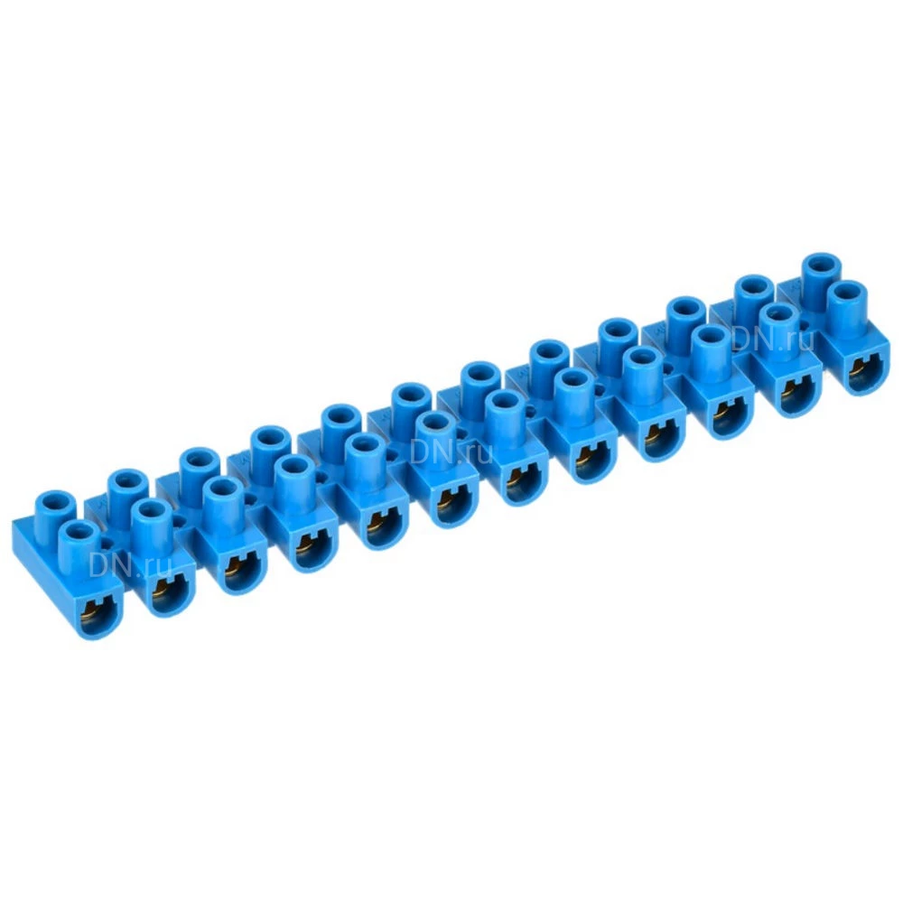 Зажим винтовой IEK ЗВИ-20 н/г, сечение подключаемых проводников - 4-10мм2, номинальный ток - 20А, цвет - голубой, упаковка - 10шт. UZV6-020-06