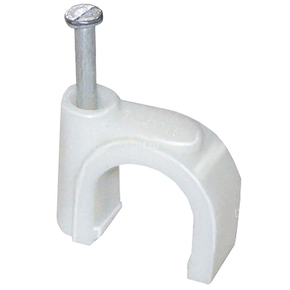 Скоба крепежная IEK круглая, диаметр - 8мм, цвет - белый, материал - пластик, упаковка - 20шт. USK11-09-020