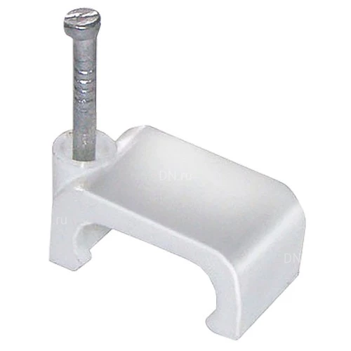 Скобы крепежные IEK плоские, диаметр - 4-13мм, цвет - белый, материал - пластик