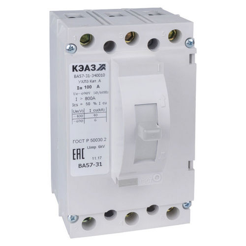 Автоматические выключатели трехполюсные КЭАЗ ВА57-31-340010, сила тока 25-100 A