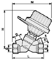 Чертеж Клапан балансировочный COMAP 751 Ду15 Ру16