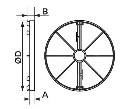 Клапаны обратные ERA OK диаметр D=100-150 мм для осевого вентилятора, корпус - пластик