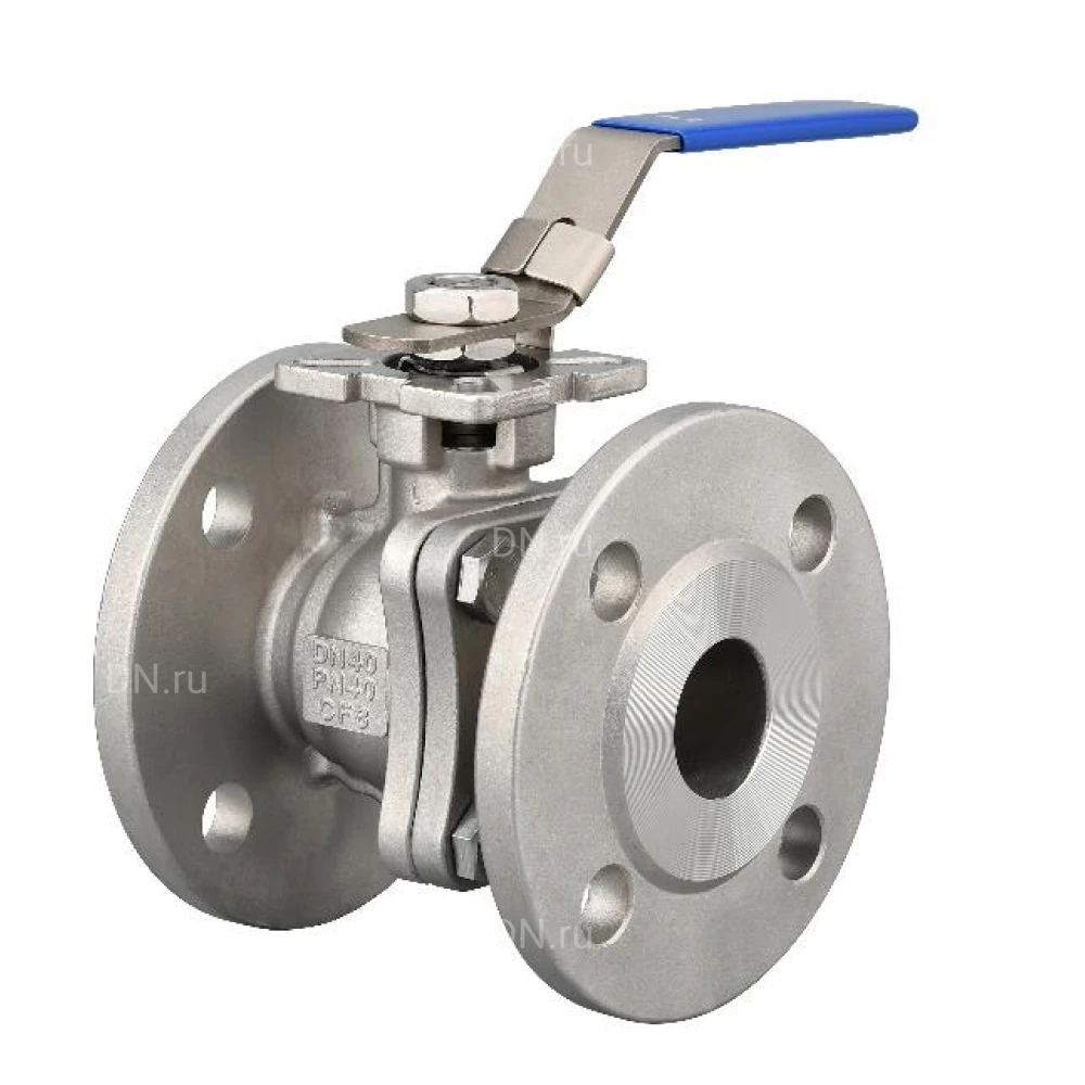Кран шаровой САГА S-B2Fi200-4 Ду200 Ру16 полнопроходной, двухсоставной, нержавеющая сталь AISI304, уплотнение - PTFE/RPTFE/PPL, фланцевый, рукоятка