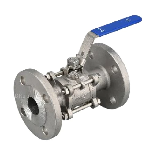 Краны шаровые САГА S-BFXX-4 Ду15-150 трехсоставные, полнопроходные, фланцевые, нержавеющая сталь AISI304