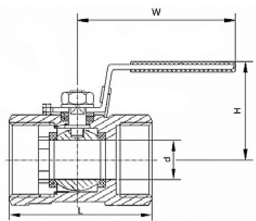 Кран шаровый Ридан BVS-R 2″ Ду50 Ру63 муфтовый, стандартнопроходной, корпус - сталь, присоединение - внутренняя резьба