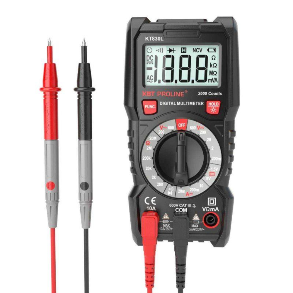 Мультиметр КВТ Proline KT 830L цифровой с основным набором функций и ручным выбором пределов измерений