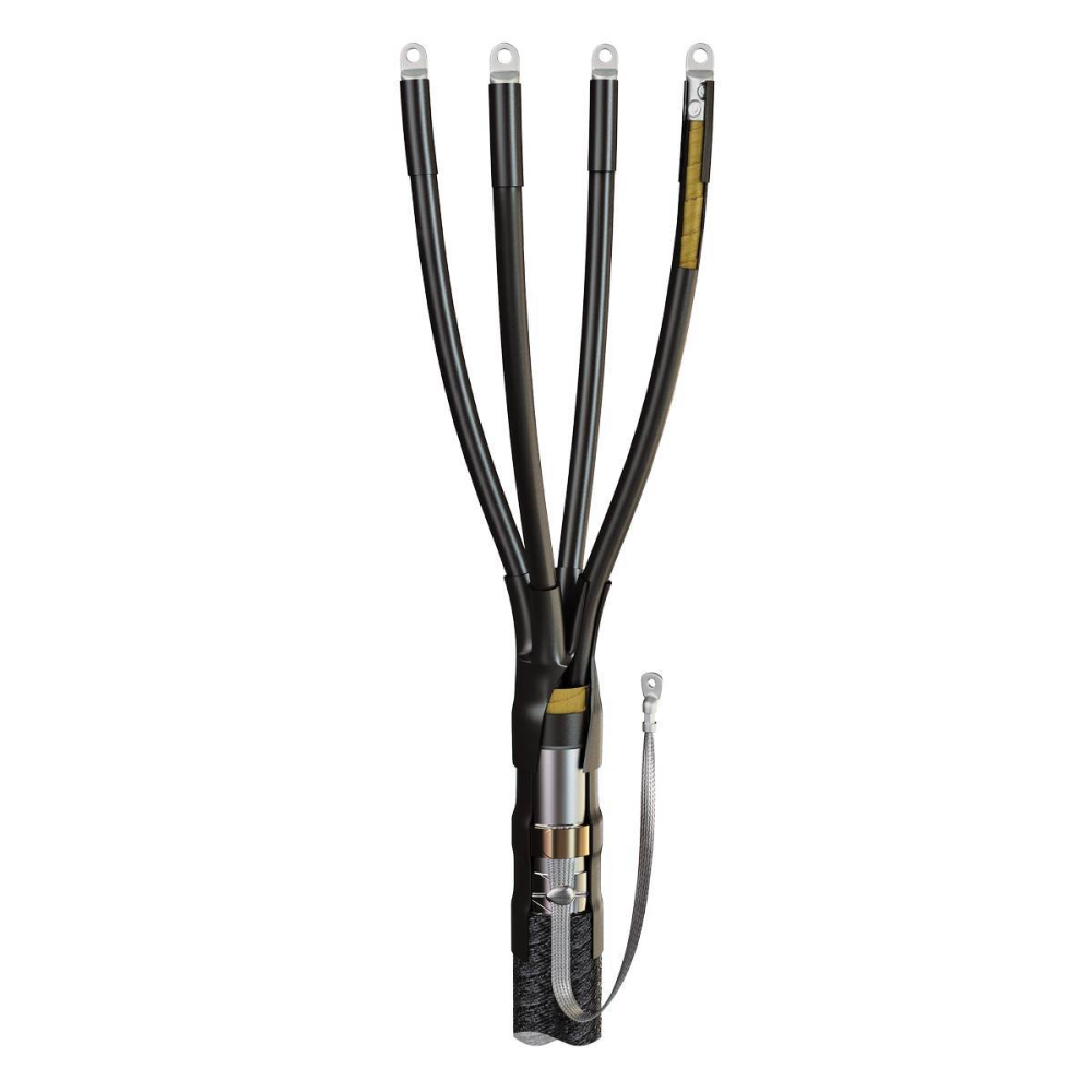 Муфта кабельная КВТ 4КВНТп-1 концевая, количество жил - 4, сечение жил 25-50 мм2, напряжение 1кВ с болтовыми наконечниками для кабелей с бумажной маслопропитанной изоляцией с броней или без брони
