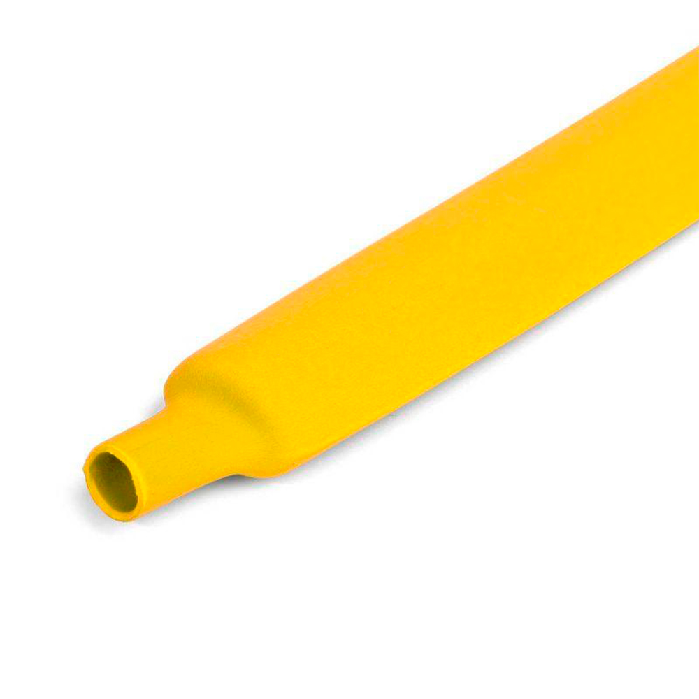 Трубка термоусадочная КВТ ТУТ (HF) Дн8/4 L=50 м тонкостенная, диаметр до усадки 8 мм, диаметр после усадки 4 мм, материал - полиолефин, коэффициент усадки - 2:1, цвет - желтый