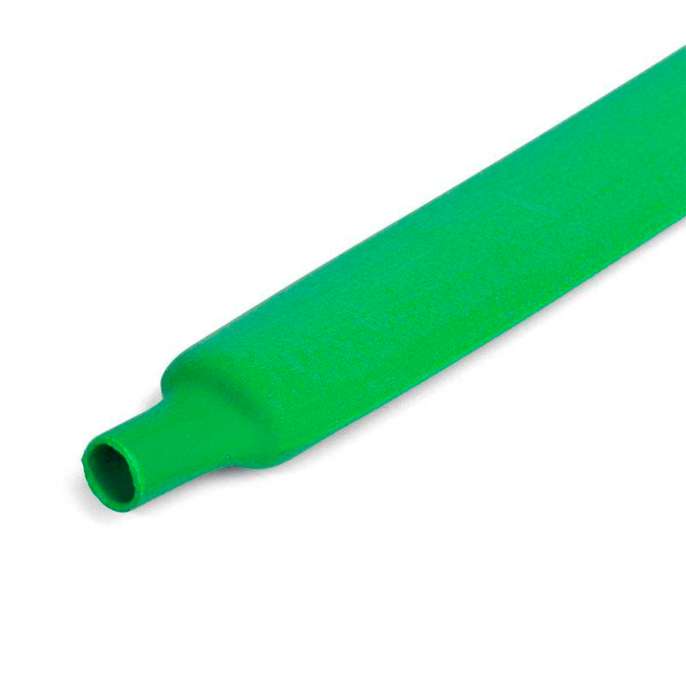 Трубка термоусадочная КВТ ТУТ (HF) Дн10/5 L=50 м тонкостенная, диаметр до усадки 10 мм, диаметр после усадки 5 мм, материал - полиолефин, коэффициент усадки - 2:1, цвет - зеленый