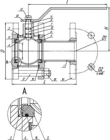 Материалы Кран шаровый LD КШ.Р.Ф.Э (11с67п) Ду100 Ру16 фланцевый стандартнопроходной с электроприводом DN.ru-015 24В