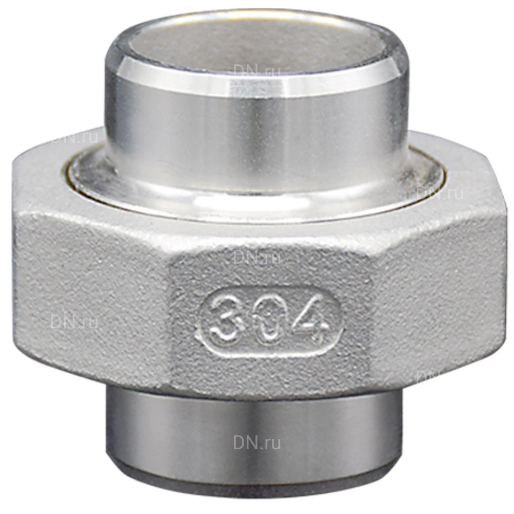 Американка LEADTEK Дн50 Ру16 приварная, присоединение - приварная / приварная, корпус - нержавеющая сталь AISI304 (CF8), уплотнение - PTFE