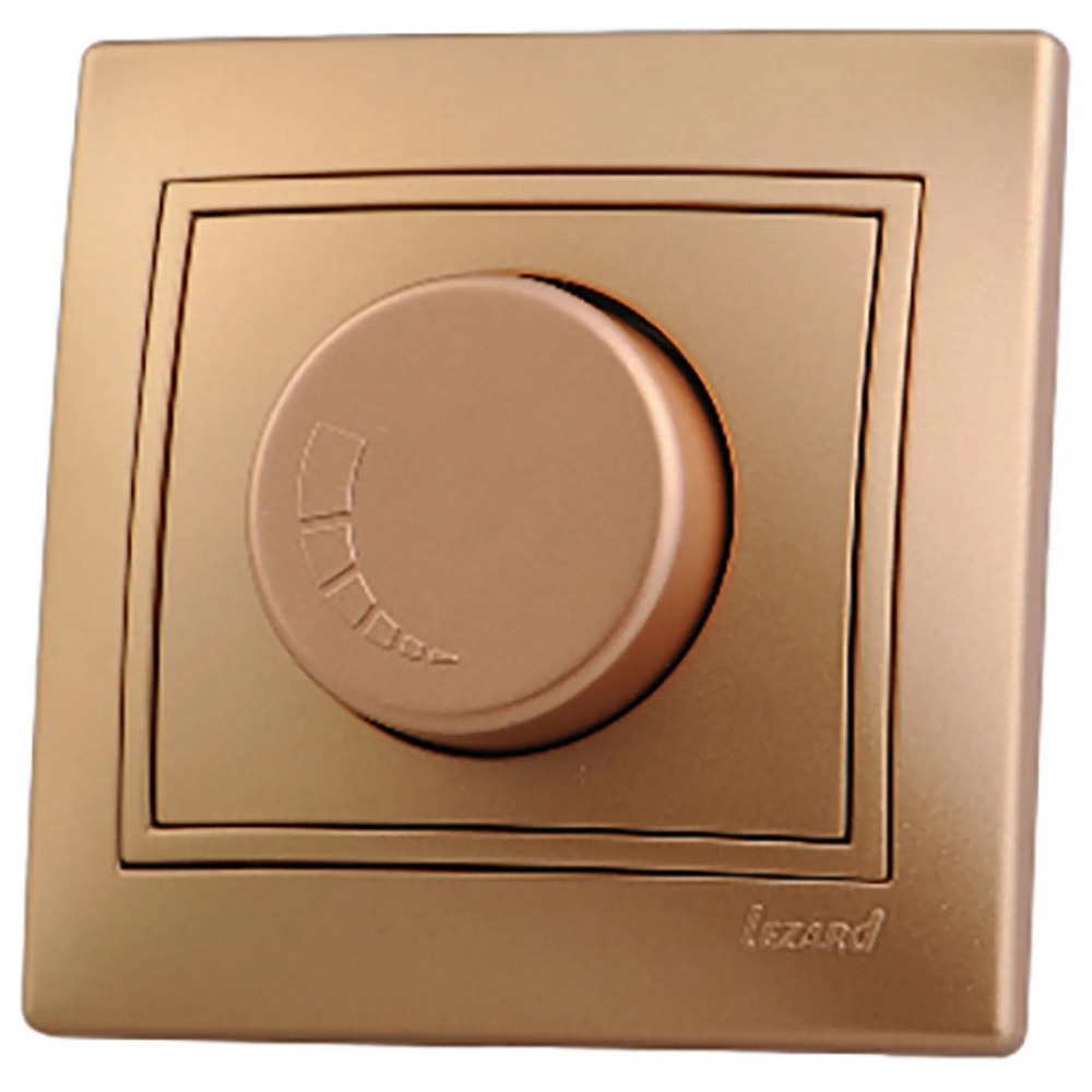 Светорегулятор LEZARD Mira скрытой установки 1000 Вт, степень защиты IP20, цвет - золотой металлик