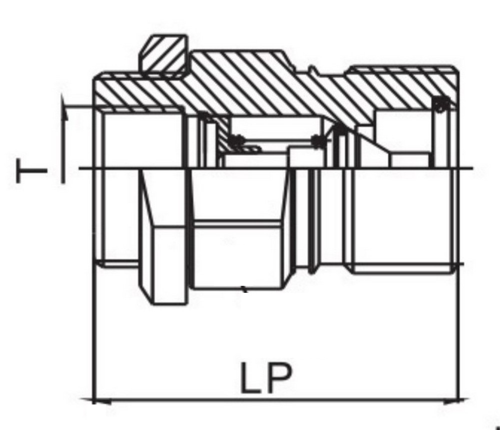 Муфта быстроразъемное соединение LSQ нипель-KZE-BB 1″ Ду25 Ру205 корпус - медь, уплотнение - NBR, присоединение - резьба